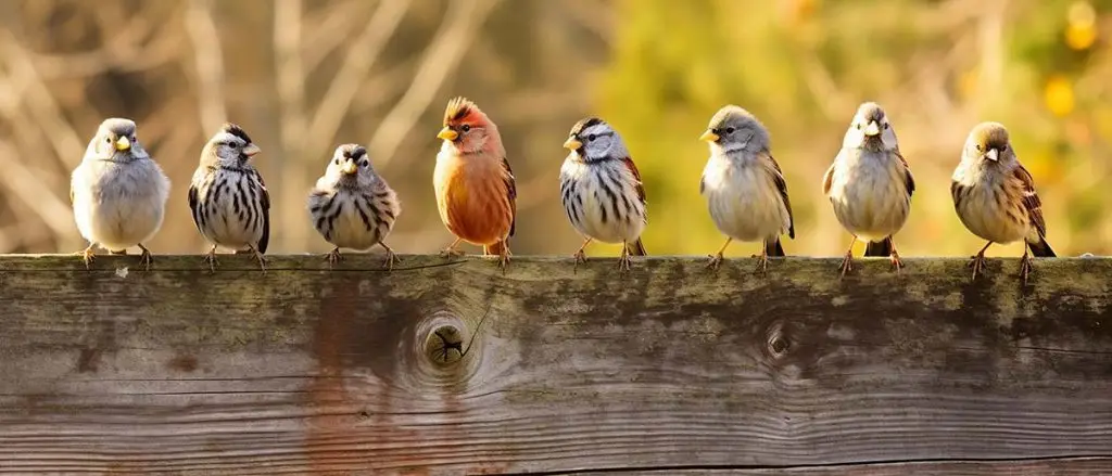 Zangvogels op een hek